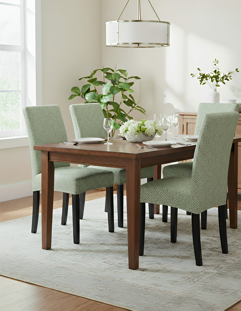 Anyseat Cypress Green Puzzle Design Chair Cover – Elastic Anti‑Dirt Design for Dining, Kitchen, Wedding, Hotel & Banquet Use
