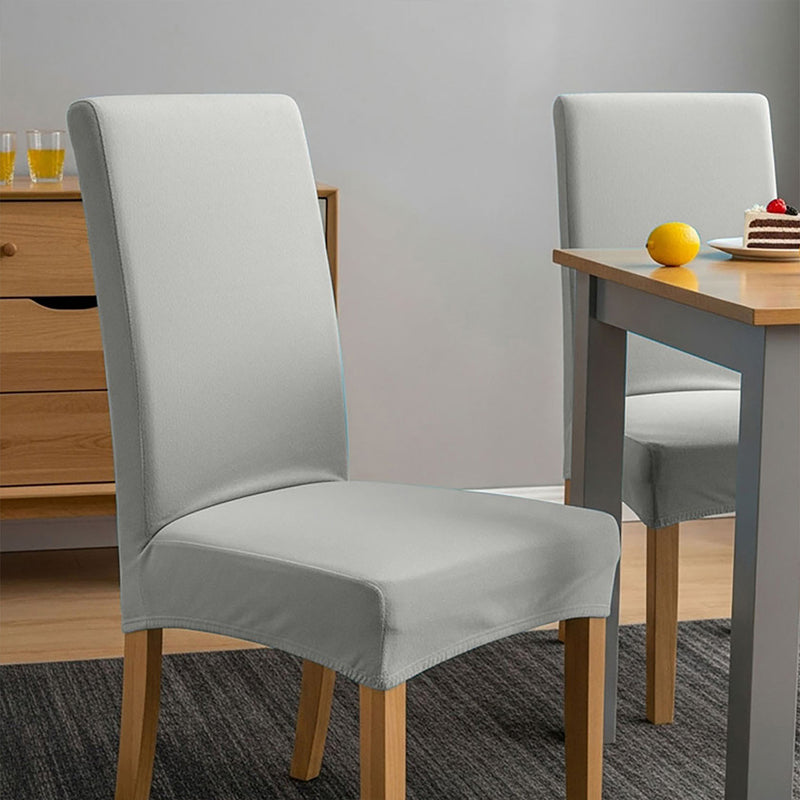 Anyseat Light Grey Velvet Dining Chair Cover – Plush Stretchable Slipcover for Kitchen & Dining Room Chairs