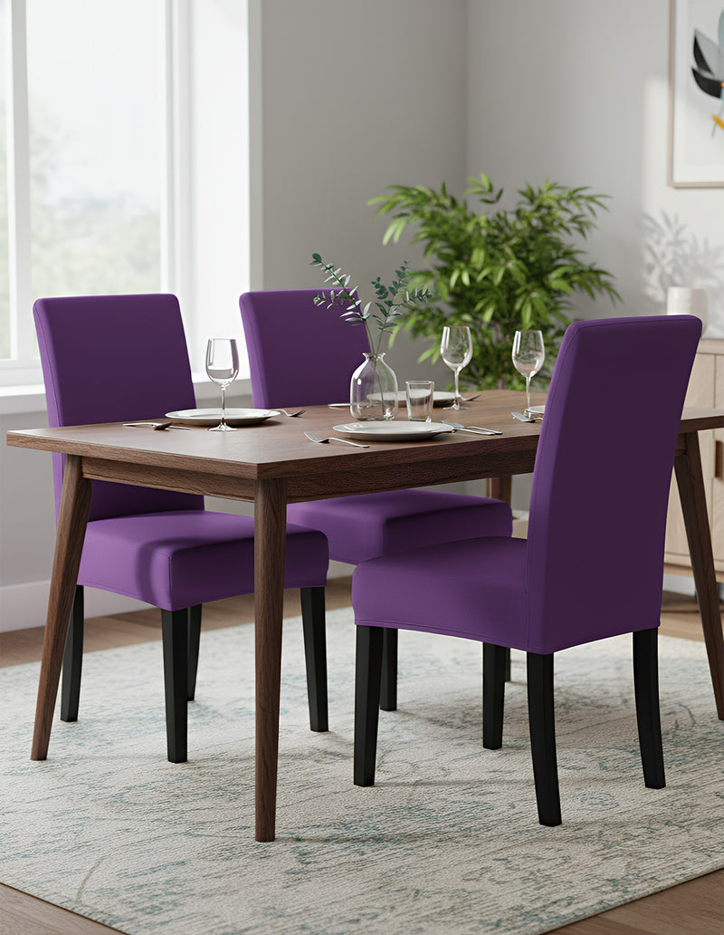 Anyseat Purple Chair Cover – Waterproof Elastic Slipcover with Anti‑Dirt Protection for Dining Room, Kitchen, Wedding, Hotel, Banquet & Restaurant