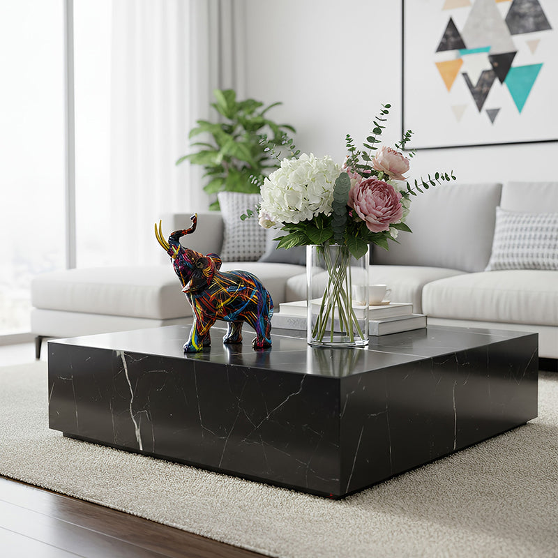 ANYDECO  Figurine Medium Balanced Neon Streak Graffiti Elephant Sculpture Nordic Resin Statue Decor