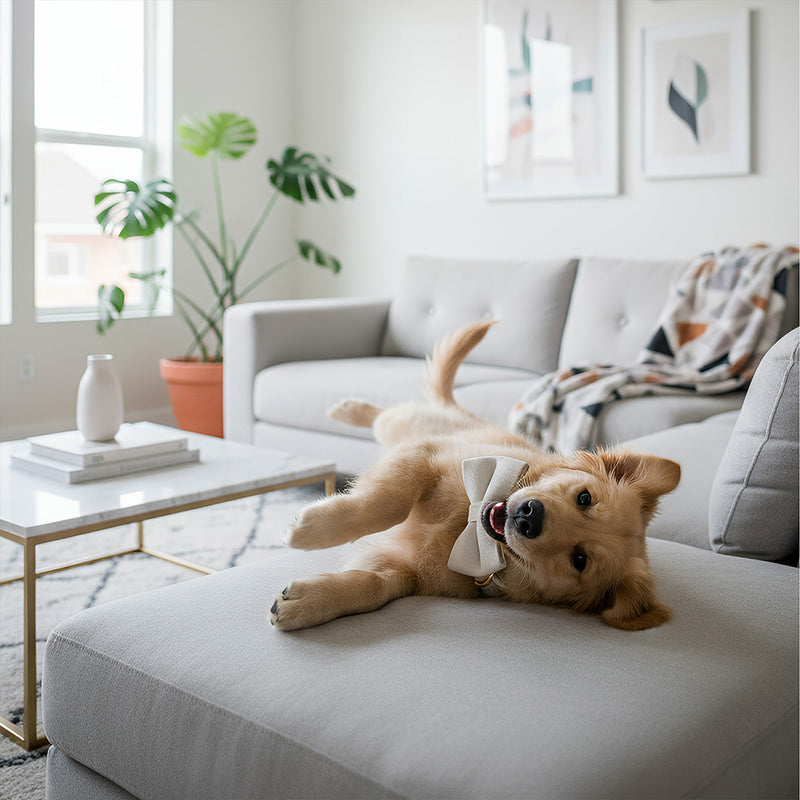 ANYWAGS Pet Bow Collar Leash Set White Supplies Dog Accessories