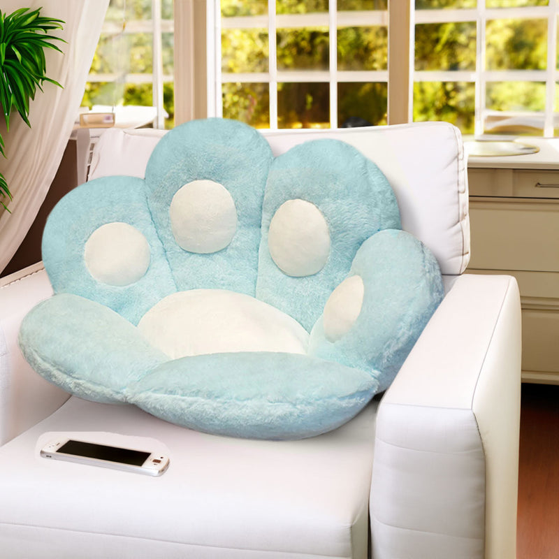 Anyseat Seat Cushion 2PC 80cm Blue Paw Shape Warm Lazy Sofa Decorative Pillow Backseat Plush Mat Home Decor