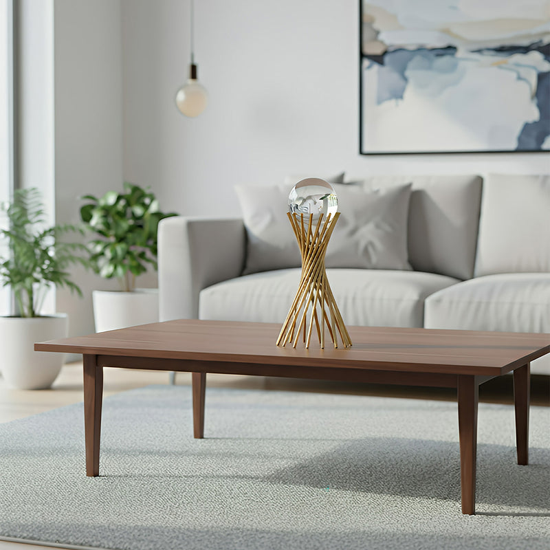 ANYHOUZ 30cm Crystal Ball Tabletop Home Decor Modern Art Living Room Display House Decorative Crafts Metal Ornaments