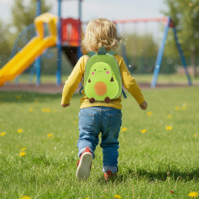 Anypack 3D Yellow Avocado  Kids School Backpack Cute Cartoon Animal Style Children Toddler Plush Bag Perfect Accessories For Boys and Girls