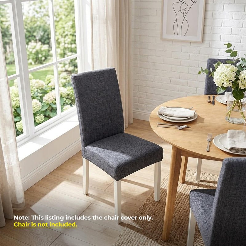 Anyseat Dark Grey Plain Design Chair Cover – Elastic Slipcover with Anti‑Dirt Protection for Dining Room, Kitchen, Wedding, Hotel, Banquet & Restaurant