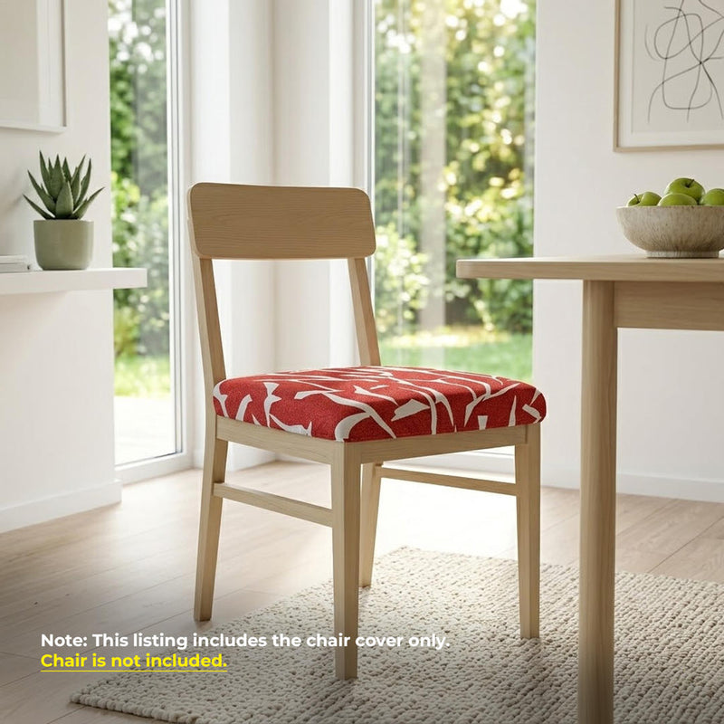 Anyseat Wine Red White Cracks Print Chair Cover – Stretch Washable Removable Seat Cover for Dining & Kitchen