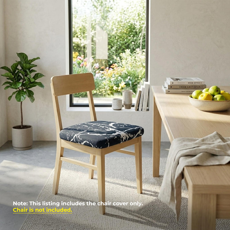 Anyseat Chair Cover Black White Splash Print Stretch Seat Cover for Home Dinning Kitchen Washable Removable