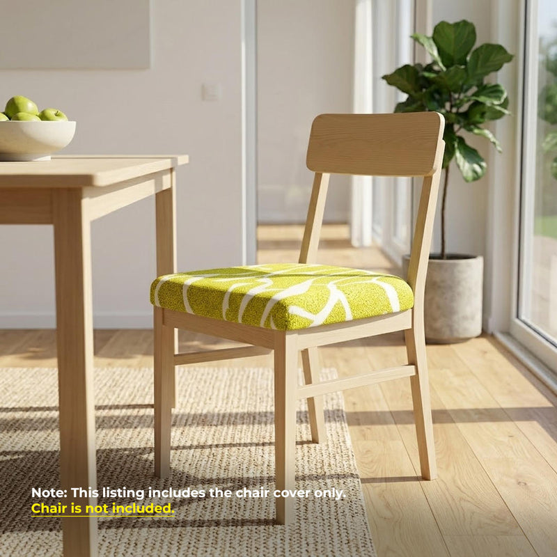 Anyseat  Chair Cover Gold and White Crack Linear Design Stretch Seat Cover for Home Dinning Kitchen Washable Removable