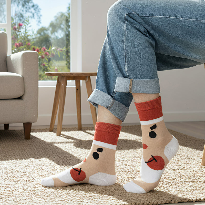 Anyfootwear 3 Pairs Women’s Holiday Cotton Socks Funny Gift Party Multi Color