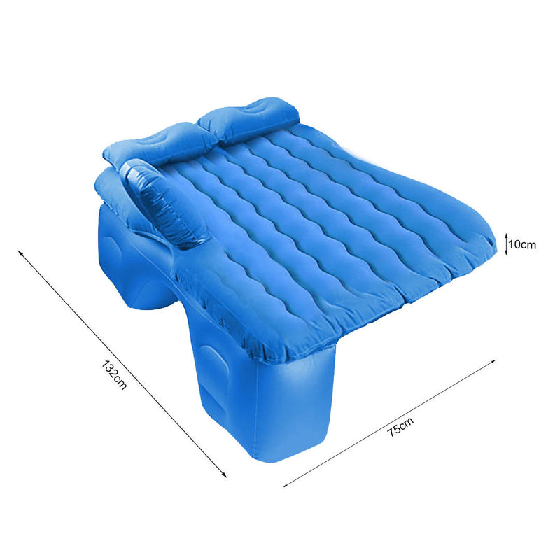 Anypack Blue Ripple Inflatable Car Mattress Portable Camping Air Bed Travel Sleeping Kit Essentials