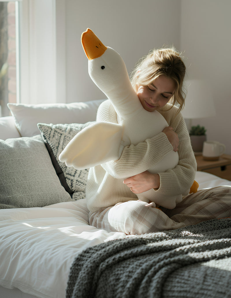 Anypillow Side Sleep Body Pillow Cute Huge White Goose Stuffed Animal Sleeping Pillow 90CM