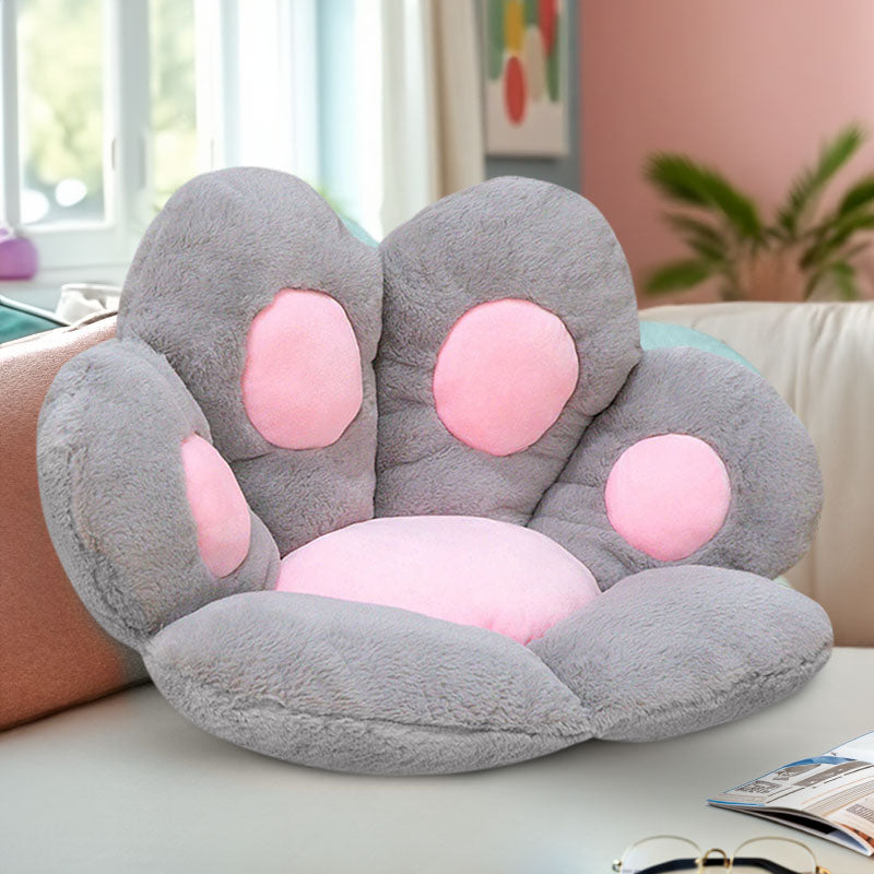 Anyseat Seat Cushion 80cm Grey Paw Shape Warm Lazy Sofa Decorative Pillow Backseat Plush Mat Home Decor