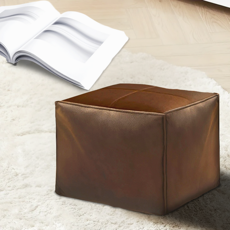 Anyhouz PC 40cm Premium Leather Pillow with Soft EPP Particle Insert for Ultimate Comfort Home Decor