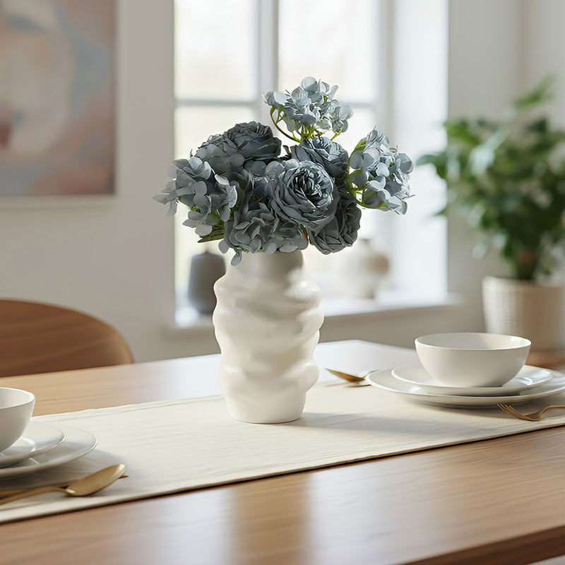 ANYDECO Flower Vase White Medium Melting Style Nordic Pot Home Decor