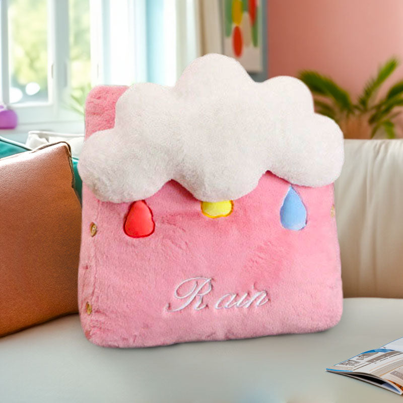 Anyseat Seat Cushion 2PC Pink Cute Cloud Soft Leaning Lumbar Wedge Pillow Bedside Plush Home Decor