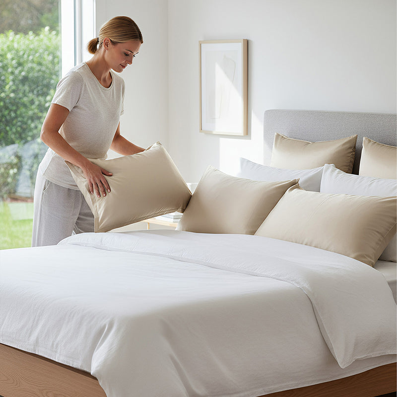 ANYHOUZ Pillowcase 50x75cm Gold Pure Real Silk For Comfortable And Relaxing Home Bed