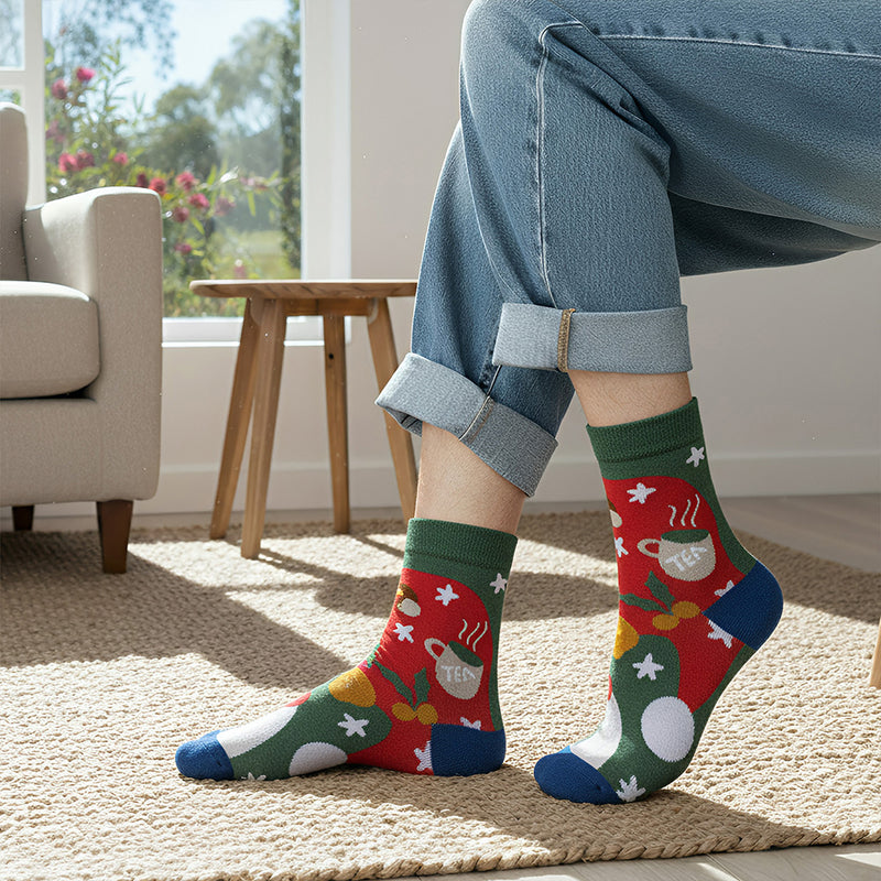 Anyfootwear 3 Pairs Women’s Art Holiday Cotton Socks Funny Gift Party