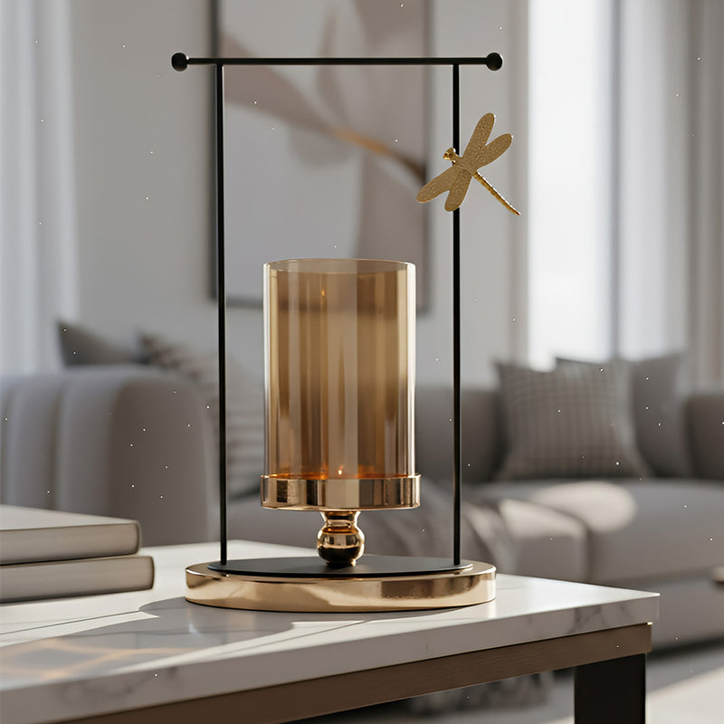 ANYDECO 34cm Candle Holder Flower Vase Tabletop Home Decor Modern Art Living Room Display House Decorative Crafts Ornaments with Metal Base