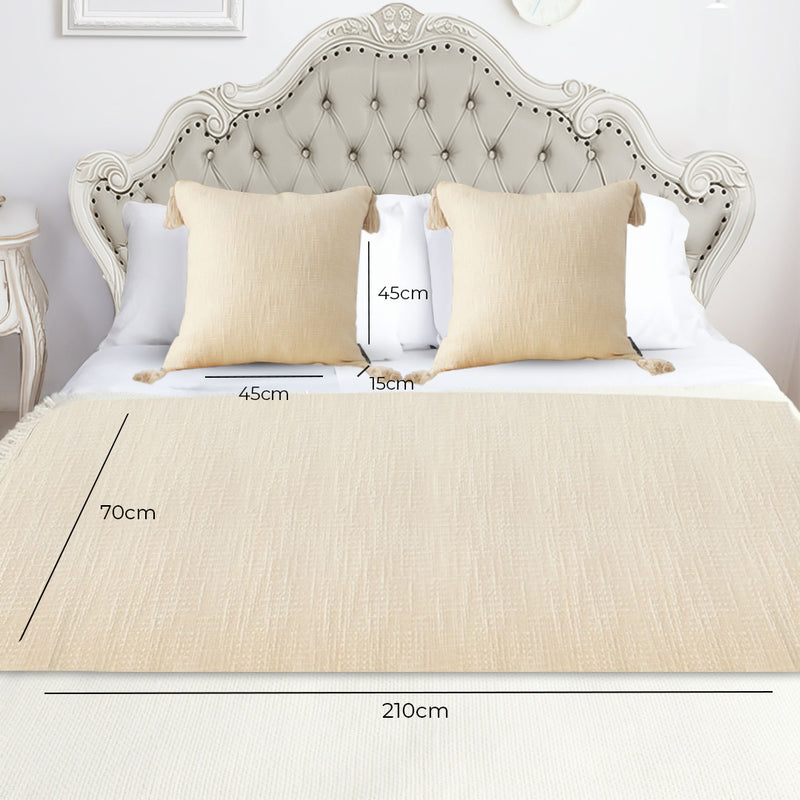 1.5m Bed Vintage Scarf Runner Bedding Tail Pad Flag For Home Hotel 3Pcs Set