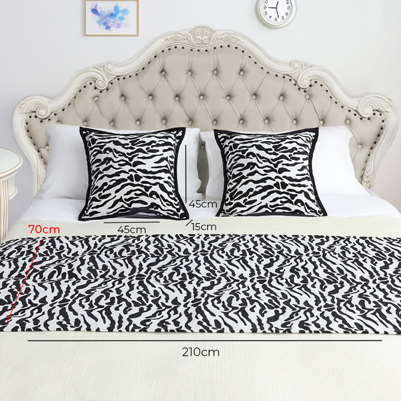 1.5m Bed Light Luxury Mottled Bed Banner Vintage Scarf Runner Bedding Tail Pad Flag For Home Hotel 3Pcs Set