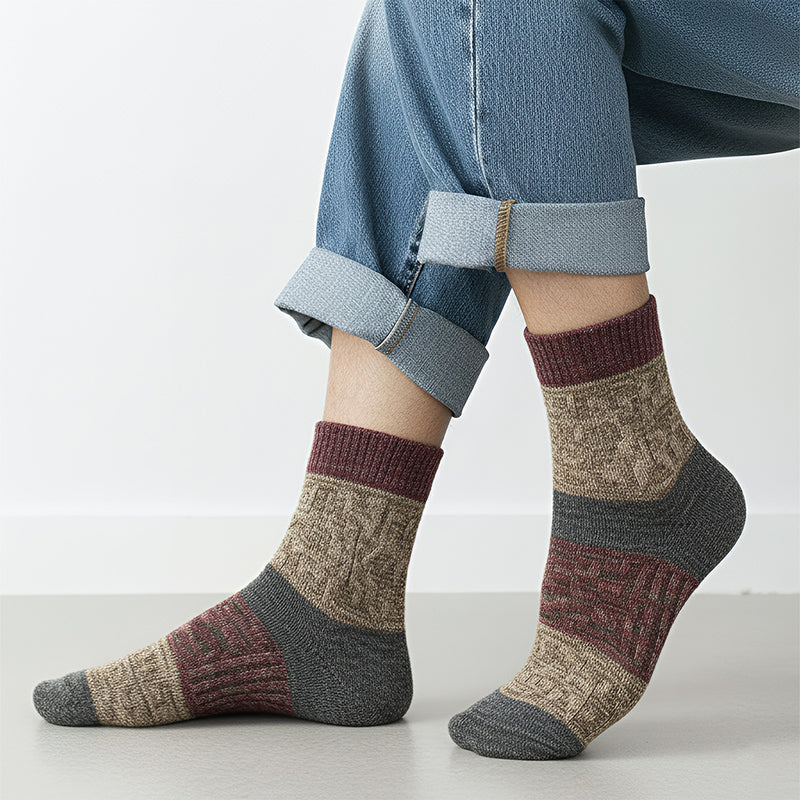 Anyfootwear 5 Pairs Size 5-11 Fashion Socks High Quality Colorful Cotton for Men