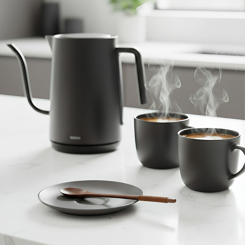 Anygleam Dark Brown 6pcs Wooden Tea Long Spoon  Kitchen Tableware