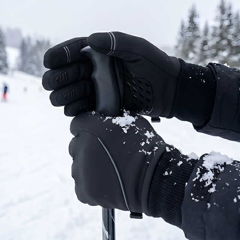 Black Thermal Touchscreen Gloves – Anti‑Slip Winter Sports Gloves for Men & Women