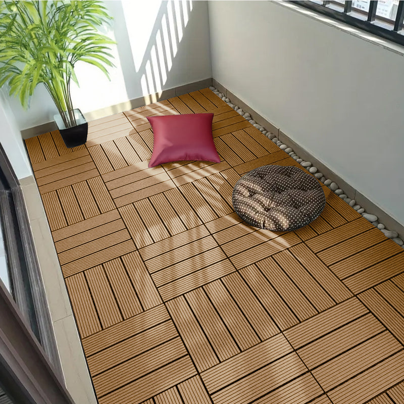 Decking Tiles Coffee 2 Set of 11 PCS DIY Wooden Composite Garden Outdoor Backyard Flooring Home Decor