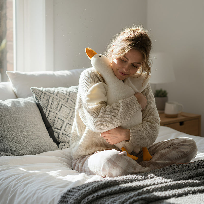 Anypillow Side Sleep Body Pillow Cute Huge White Goose Stuffed Animal Sleeping Pillow 50CM