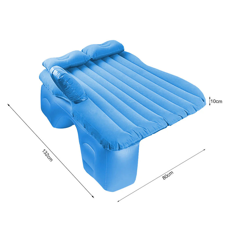 Anypack Blue Stripe Inflatable Car Mattress Portable Camping Rest Air Bed Travel Compact Sleeping Kit Essentials