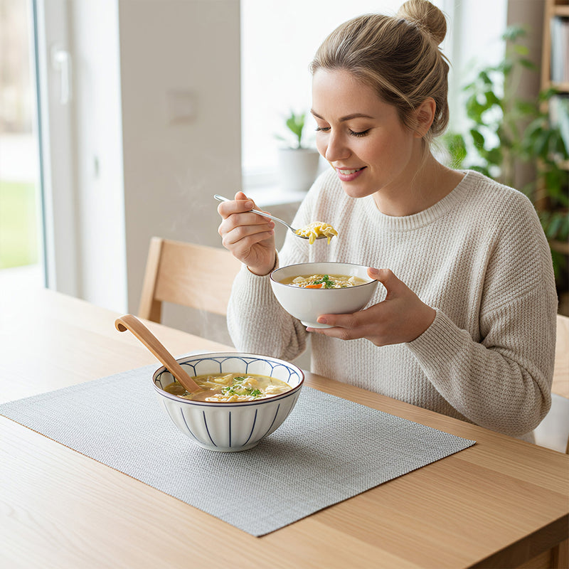 Anygleam Natural Beech Wood 2pcs Wooden Spoon Soup Kitchen Tableware