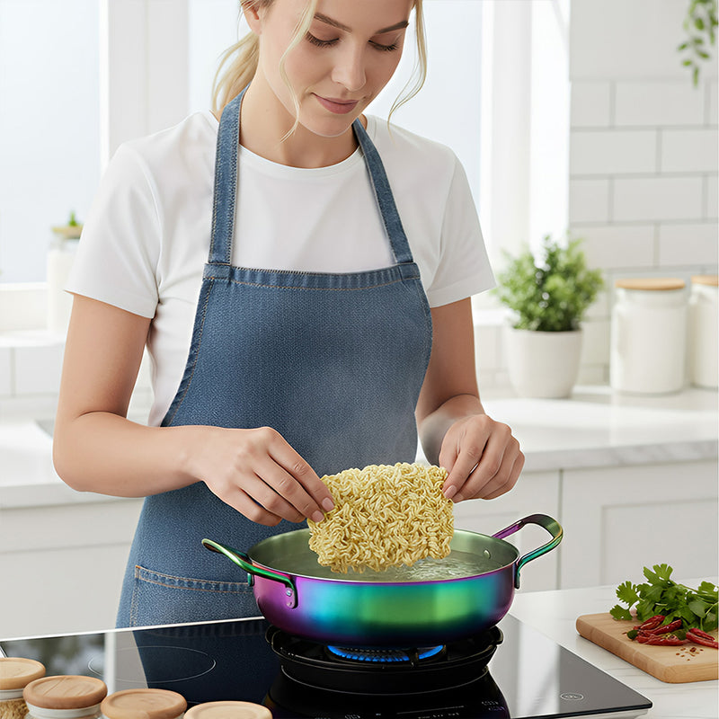 Anygleam Stock Pot Rainbow no.0-S Stainless Steel HotPot Without Lid Single-Layer Cooking Soup Noodle Sea Food Home Kitchen Restaurant Tools