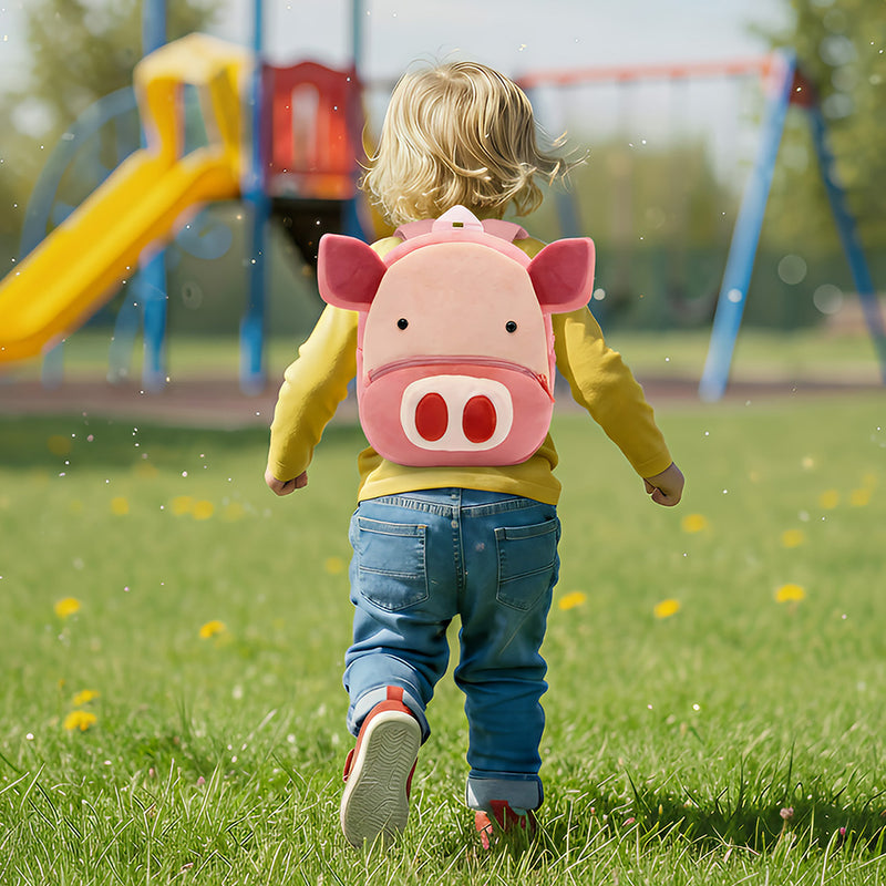 Anypack 3D Pink Pig Kids School Backpack Cute Cartoon Animal Style Children Toddler Plush Bag Perfect Accessories For Boys and Girls