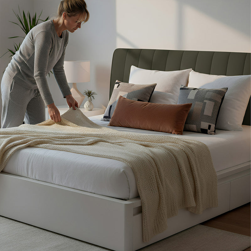 Anycozy Headboard Cover Dark Gray Short Plush Super Soft Smooth Quilted Velvet Bed Back Dust Protector Cover 200x70cm