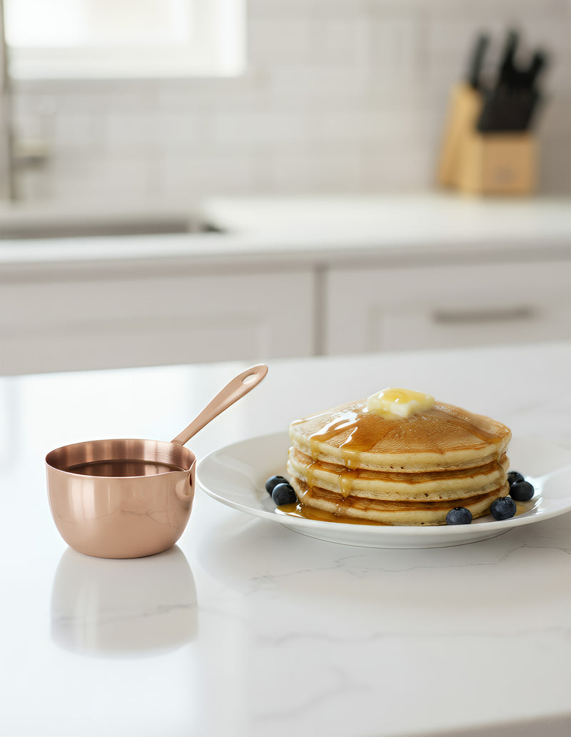 Anygleam Cookware Pouring Pots 2pcs Rose Gold Mini Sauce Heating Stainless Steel Kitchen Chocolate Pot Butter Milk Drip Pot Small With Handle