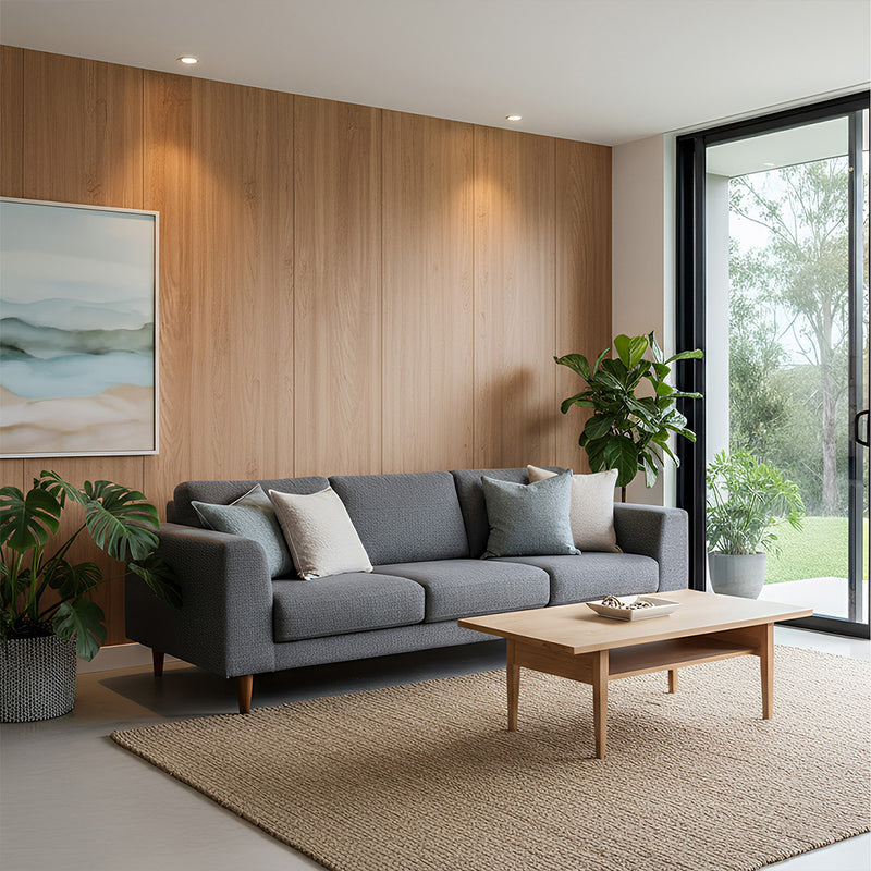 ANYHOUZ 10pcs Wood Look Vinyl Floor Tiles Self Adhesive Waterproof