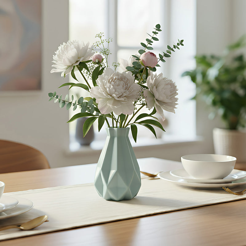 ANYDECO Flower Vase Light Green Medium Geometric Style Nordic Pot Home Decor