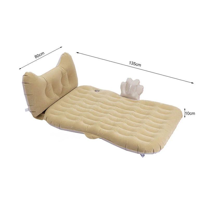 Anypack Beige Honeycomb Inflatable Car Mattress Portable Camping Air Bed Travel Sleeping Kit Essentials