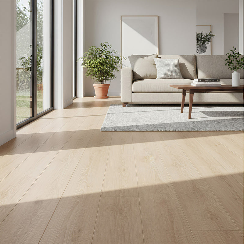 ANYHOUZ 20pcs Vinyl Floor Tile Natural Oak Wood Grain Waterproof