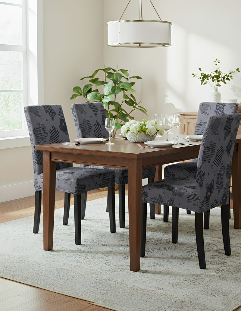 Anyseat Dark Grey Knitted Chair Cover – Elastic Anti‑Dirt Design for Dining, Kitchen, Wedding, Hotel & Banquet Use