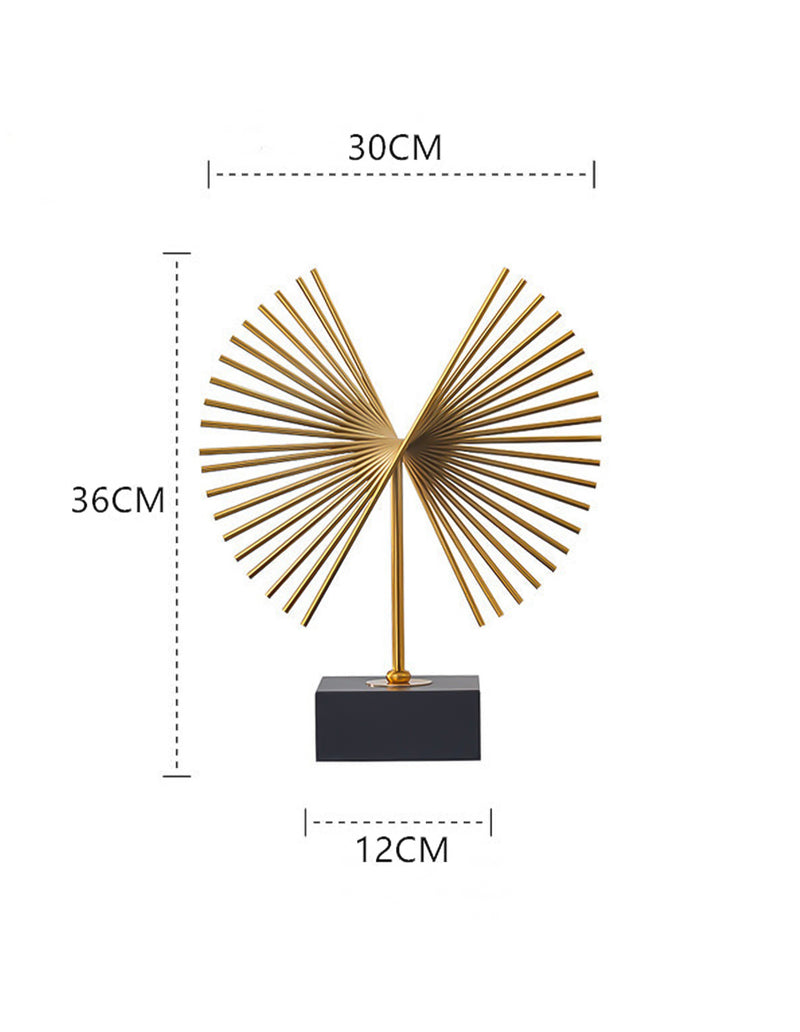 ANYHOUZ 36cm Luxury Gold Metal Tabletop Home Decor Modern Art Living Room Display House Decorative Crafts Metal Ornaments