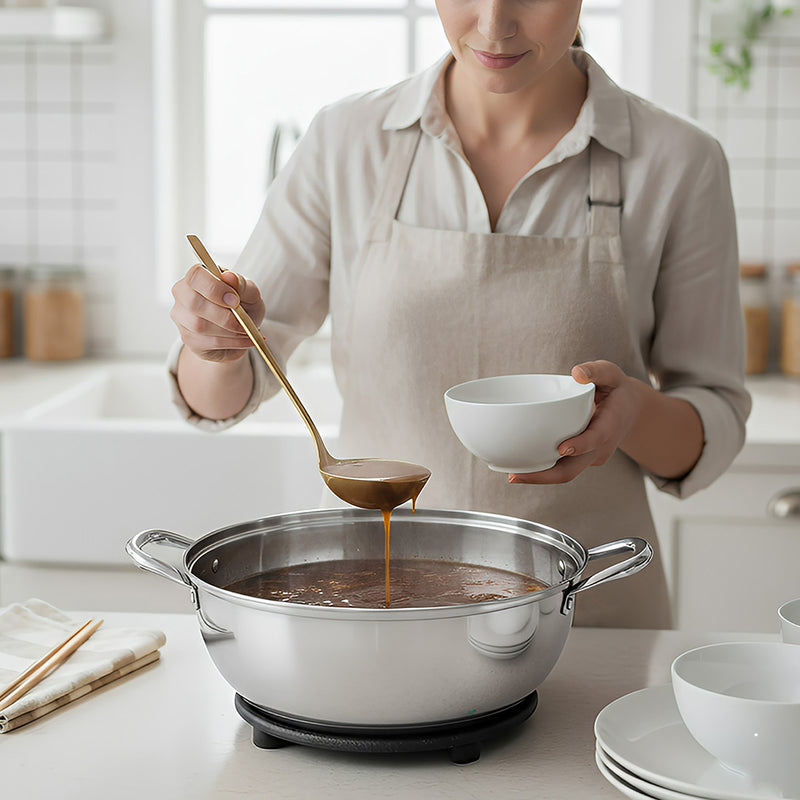 ANYGLEAM Stock Pot Silver Stainless Steel Home Restaurant Cooking Tool Single-Layer Compatible Soup Kitchen Utensils