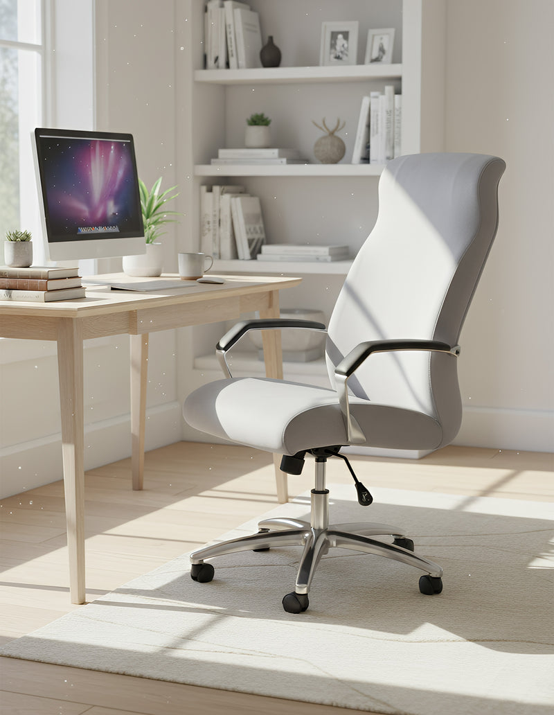 Anyseat Grey Velvet Office Chair Cover – Zippered Stretchable High‑Back Slipcover Protector
