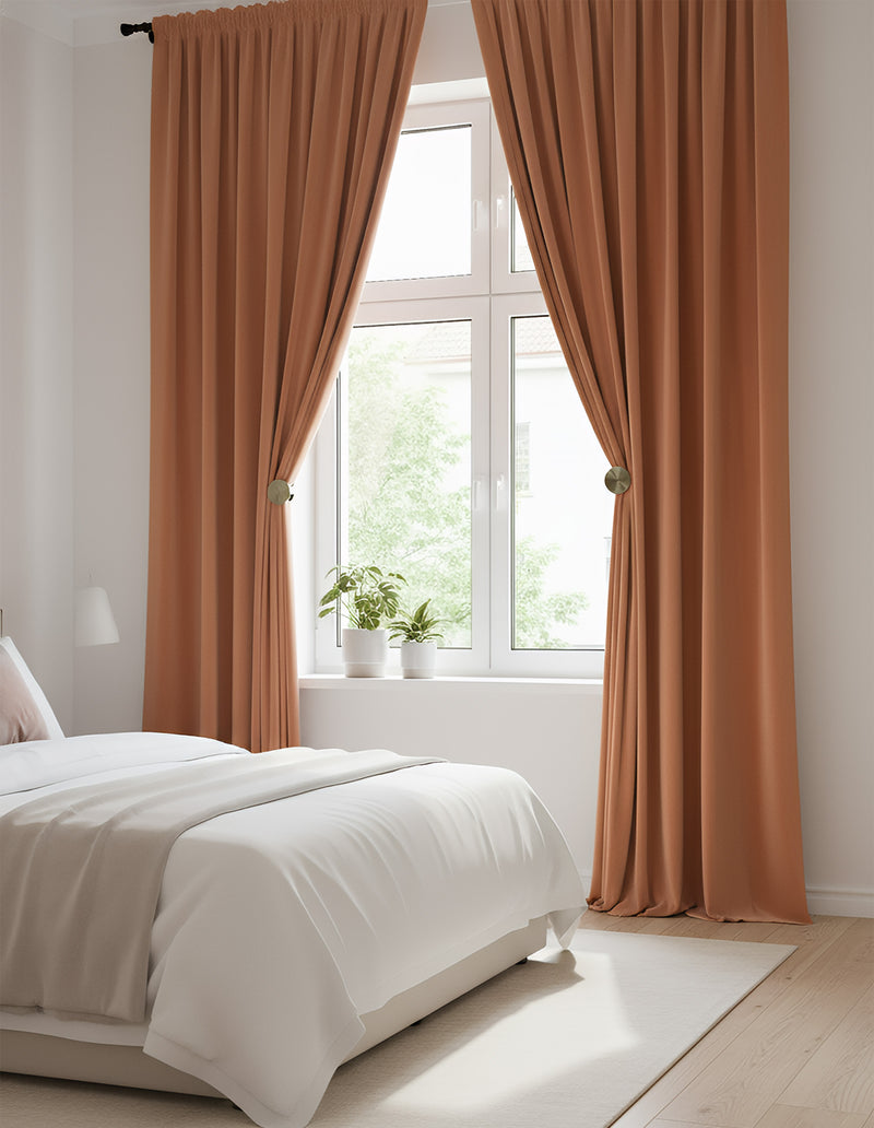 Anydrape 150cm Orange High Quality Modern Velvet Blackout Curtains for Living Room Bedroom Dining Luxury Window Drape