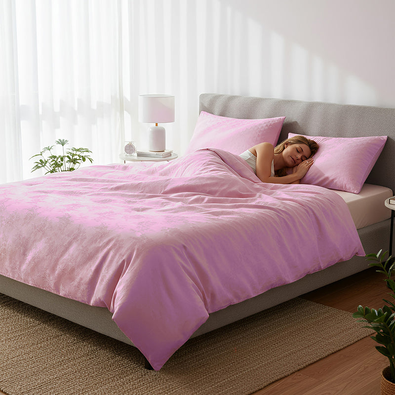 ANYHOUZ Duvet Cover Purple Ultra Soft Cotton Quilt Bed Comforter 1500G