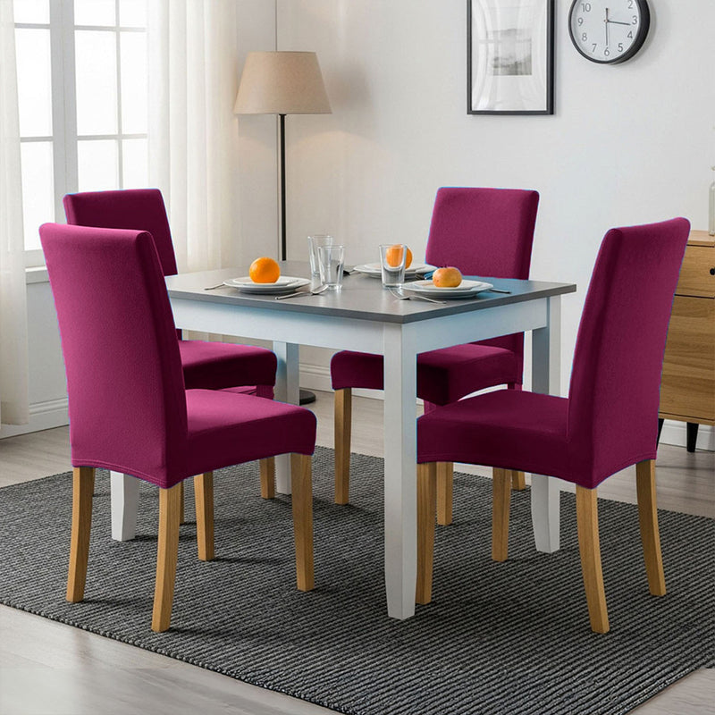 Anyseat Purple Velvet Dining Chair Cover – Plush Stretchable Slipcover for Kitchen & Dining Room Chairs