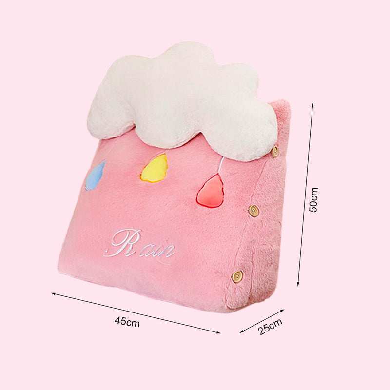 Anyseat Seat Cushion Pink Cute Rain Cloud Soft Leaning Lumbar Wedge Pillow Bedside Plush Home Decor