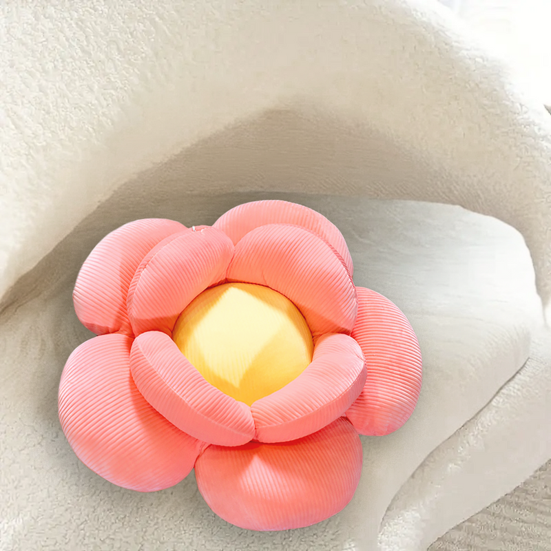 Anyseat Seat Cushion 2PC Red Double Flower Shape Soft Bedside Floor Plush Pillow Home Decor