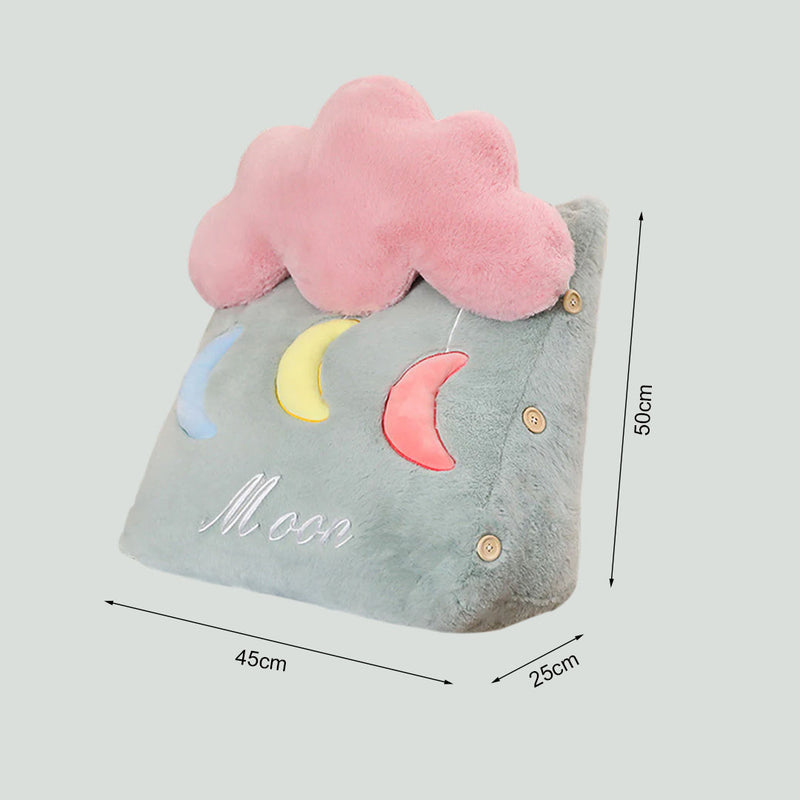 Anyseat Seat Cushion Green Cute Moon Cloud Soft Leaning Lumbar Wedge Pillow Bedside Plush Home Decor