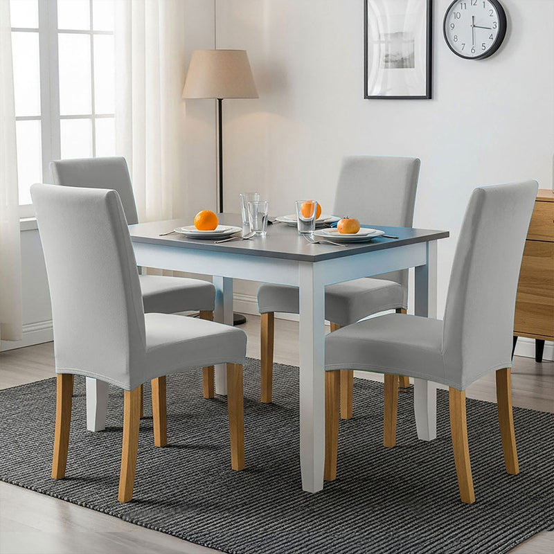 Anyseat Light Grey Velvet Dining Chair Cover – Plush Stretchable Slipcover for Kitchen & Dining Room Chairs